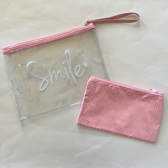 Pink SMILE’ Cosmetic/Travel Bag Set - Picture 2 of 4
